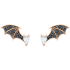 Серьги пусеты SWAROVSKI, кристаллы Swarovski, розовое золото