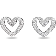 Серьги пусеты SWAROVSKI, кристаллы Swarovski, серебряный