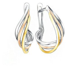 Серьги The Jeweller, серебро, 925 проба, золочение, , серебристый, золотистый