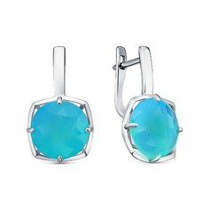 Серьги The Jeweller, серебро, 925 проба, родирование, кристалл, , серебристый, голубой