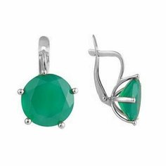 Серьги The Jeweller, серебро, 925 проба, родирование, кристалл, , серебристый/зеленый