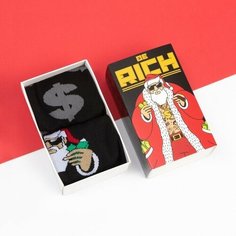 Носки Kaftan Новый год, комплект, 2 пары, размер 41/44, черный/серый