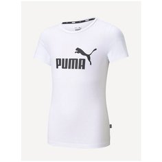 Футболка спортивная PUMA Essentials Logo Youth Tee, размер 110, white