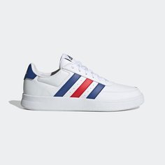 Кеды adidas BREAKNET 2.0, размер 9,5 UK, cloud white/semi lucid blue/better scarlet