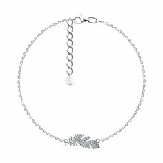 Браслет Яхонт, серебро, 925 проба, фианит, длина 18 см., бесцветный