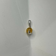 Подвеска Балтийское золото, серебро, 925 проба, янтарь, желтый, серебристый