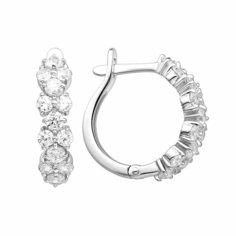 Серьги Яхонт, серебро, 925 проба, фианит, , бесцветный
