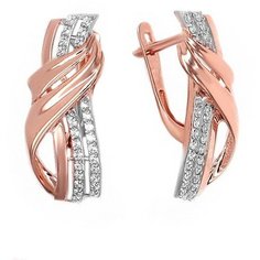 Серьги The Jeweller, красное золото, 585 проба, фианит, , золотистый