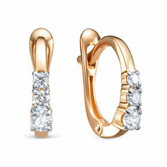 Серьги Яхонт, золото, 585 проба, фианит, , бесцветный