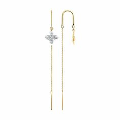 Серьги Diamant, красное золото, 585 проба, фианит
