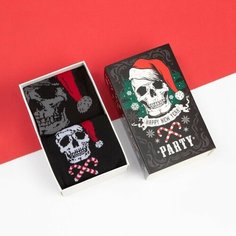 Носки Kaftan Новый год, комплект, 2 пары, размер 46, красный, черный