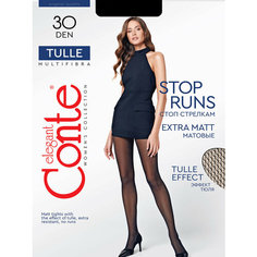 Колготки Conte TULLE, 30 den, размер 3/M, nero черный