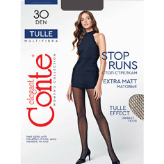 Колготки Conte TULLE, 30 den, размер 2/S, Grafit=Тёмно-серый