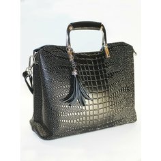 Сумка шоппер , фактура под рептилию, черная Bag Story