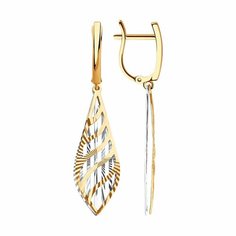 Серьги Diamant, комбинированное золото, 585 проба