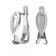 Серьги The Jeweller, серебро, 925 проба, родирование, фианит, , серебристый