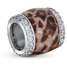 Подвеска Silver WINGS, серебро, 925 проба, эмаль, фианит, коричневый