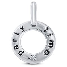 Подвеска Silver WINGS, серебро, 925 проба, фианит, эмаль, серебристый