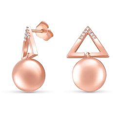 Серьги с подвесками Silver WINGS, серебро, 925 проба, фианит, , золотистый
