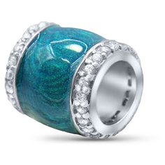 Подвеска Silver WINGS, серебро, 925 проба, фианит, эмаль, голубой