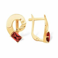 Серьги Яхонт, золото, 585 проба, гранат, , бордовый