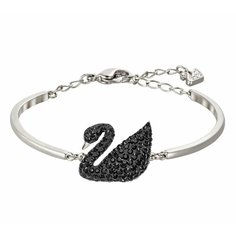 Браслет SWAROVSKI, размер 16 см, серебристый/черный