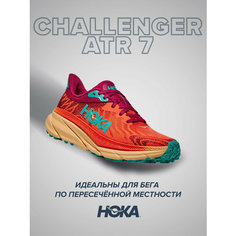 Кроссовки HOKA Challenger ATR 7, полнота B (US)/ на среднюю стопу, размер US8B/UK6.5/EU40/JPN25, коралловый, бирюзовый
