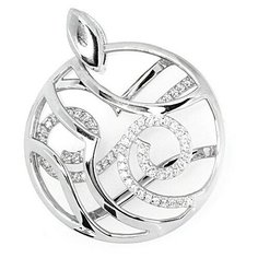 Подвеска ELEMENT47, серебро, 925 проба, родирование, фианит, серебристый
