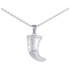 Подвеска ELEMENT47, серебро, 925 проба, родирование, фианит, серебристый