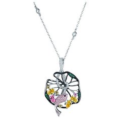 Подвеска ELEMENT47, серебро, 925 проба, родирование, фианит, мультиколор, серебристый
