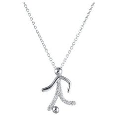Подвеска ELEMENT47, серебро, 925 проба, родирование, фианит, серебристый
