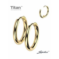 Серьги конго Spikes, размер 10 мм, золотистый