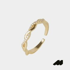 Кольцо Meswero, искусственный камень, размер 21, ширина 21 мм, золотой