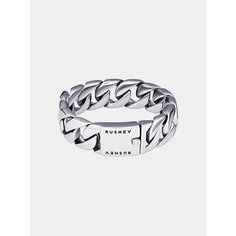 Плетеный браслет RUSHEV, 1 шт., размер 24 см, размер one size, диаметр 6 см, серебряный