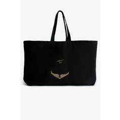 Сумка тоут ZADIG & VOLTAIRE, фактура матовая, гладкая, чёрный