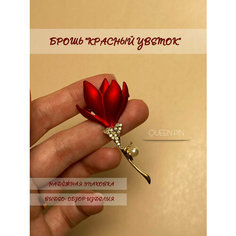 Брошь, кристалл, стразы, золотой Queen PIN