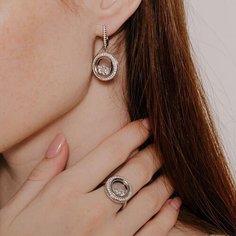 Серьги Яхонт, серебро, 925 проба, фианит, , бесцветный