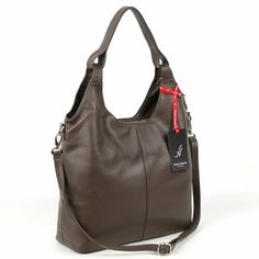 Сумка хобо Sergio Valentini, фактура матовая, кофе с молоком