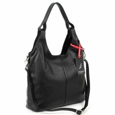 Сумка хобо Sergio Valentini, фактура матовая, черный