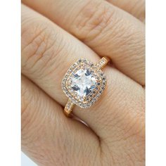 Кольцо XUPING JEWELRY, фианит, искусственный камень, размер 18, золотой