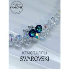 Серьги, кристаллы Swarovski, размер 6 мм, синий, голубой 1 my Jewel