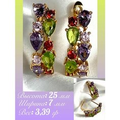 Серьги Florento, хрусталь, кристалл, разноцветный
