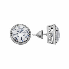 Серьги пусеты Яхонт, серебро, 925 проба, фианит, , бесцветный