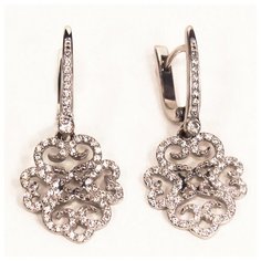 Серьги с подвесками The Jeweller, серебро, 925 проба, родирование, фианит, , серебристый