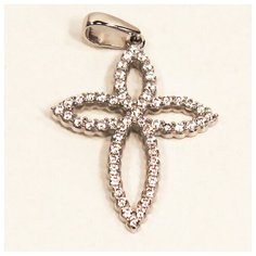 Подвеска The Jeweller, серебро, 925 проба, родирование, фианит, серебристый