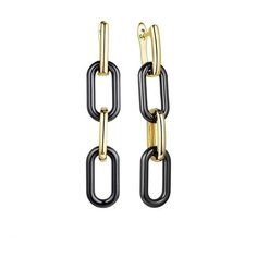 Серьги с подвесками The Jeweller, серебро, 925 проба, золочение, керамика, , черный, золотистый