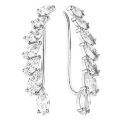 Серьги клаймберы The Jeweller, серебро, 925 проба, фианит, , серебристый