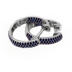 Серьги конго The Jeweller, серебро, 925 проба, родирование, фианит, , серебристый/синий