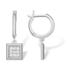 Серьги с подвесками The Jeweller, серебро, 925 проба, родирование, фианит, , серебристый