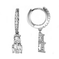 Серьги с подвесками The Jeweller, серебро, 925 проба, родирование, фианит, , серебристый